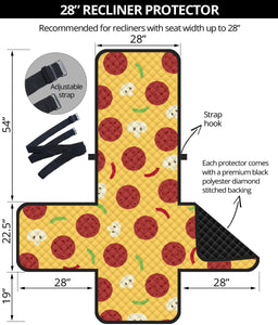 Pizza Salami Mushroom Texture Pattern Recliner Cover Protector