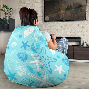 Starfish Shell Blue Theme Pattern Bean Bag Cover