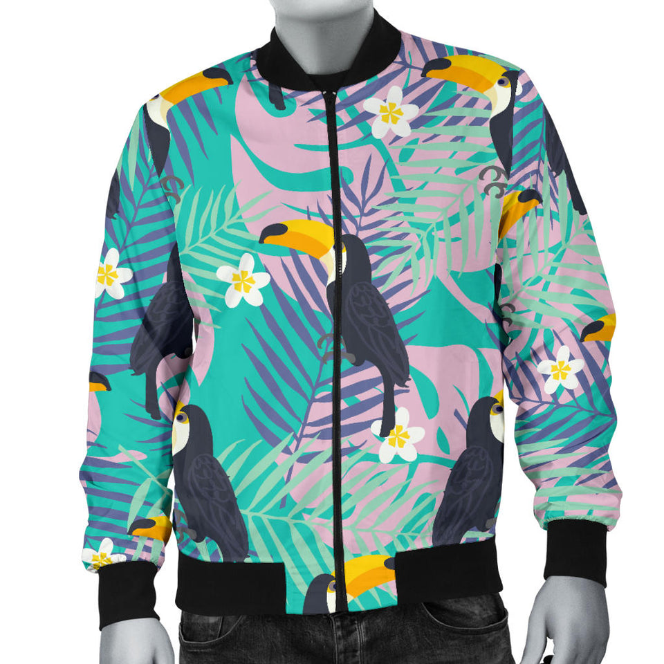 Toucan Pattern Background Men Bomber Jacket