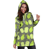 Lime Pattern Theme Women Hoodie Dress