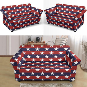 USA Star Pattern Background Loveseat Couch Slipcover