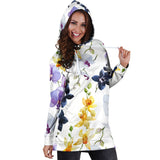 Orchid Pattern Background Women Hoodie Dress