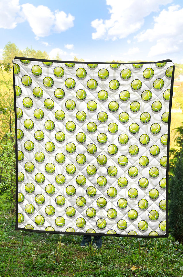 Tennis Pattern Print Design 05 Premium Quilt