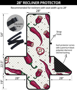 Red Chili Pattern background Recliner Cover Protector