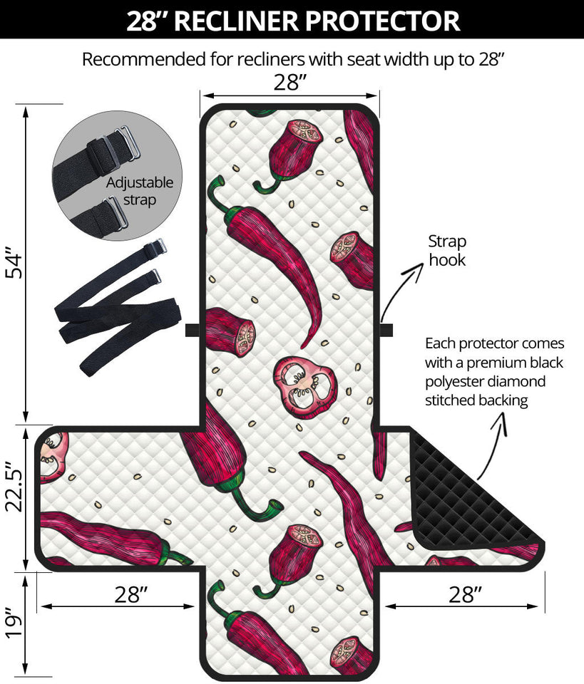 Red Chili Pattern background Recliner Cover Protector