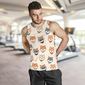 Shiba Inu Head Pattern Men Tank Top