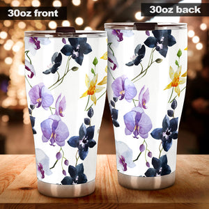 Orchid Pattern Background Tumbler