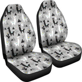 Black and White Llama Pattern Universal Fit Car Seat Covers