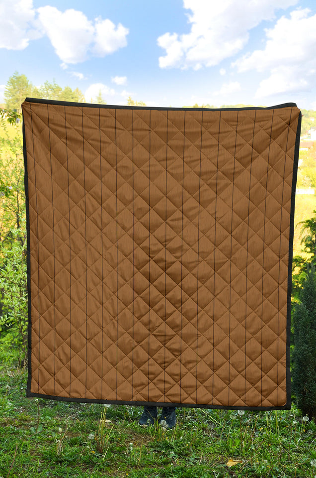 Wood Printed Pattern Print Design 03 Premium Quilt