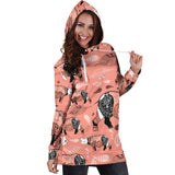 Rhino Tribal Pattern Women Hoodie Dress