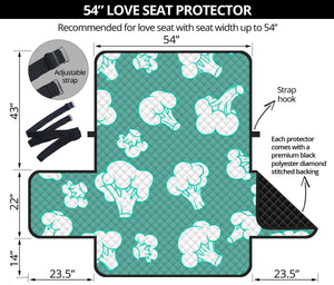 Broccoli Pattern Green background Loveseat Couch Cover Protector