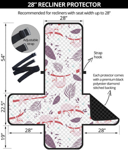 Sloth Leaves Pattern Recliner Cover Protector