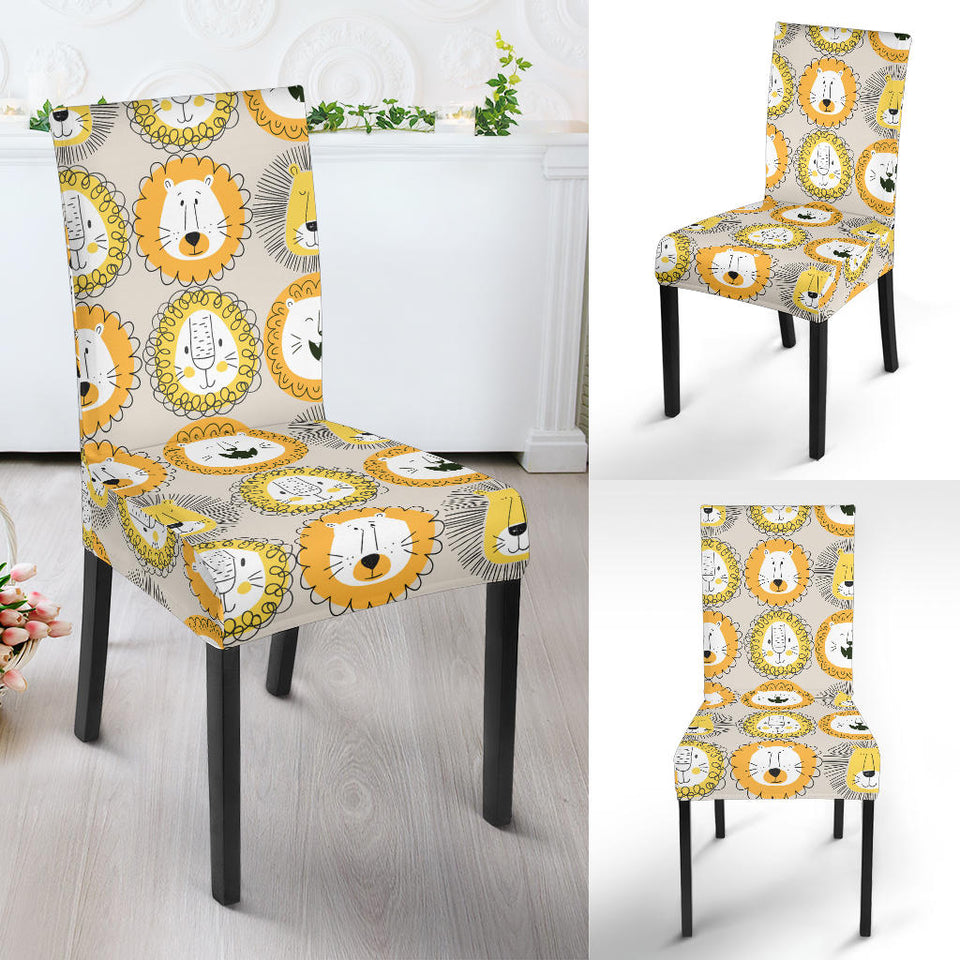Lion Pattern Print Design 04 Dining Chair Slipcover
