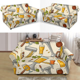 Beer Pattern Loveseat Couch Slipcover