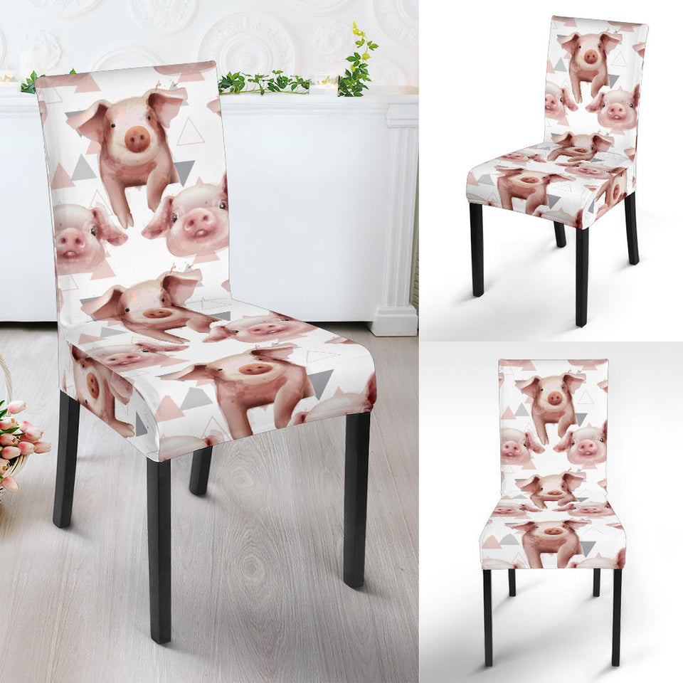 Pig Pattern Print Design 04 Dining Chair Slipcover