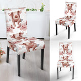 Pig Pattern Print Design 04 Dining Chair Slipcover
