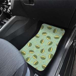 Durian Pattern Green Background Front Car Mats