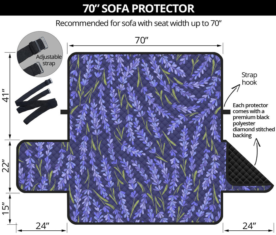 Lavender Theme Pattern Sofa Cover Protector