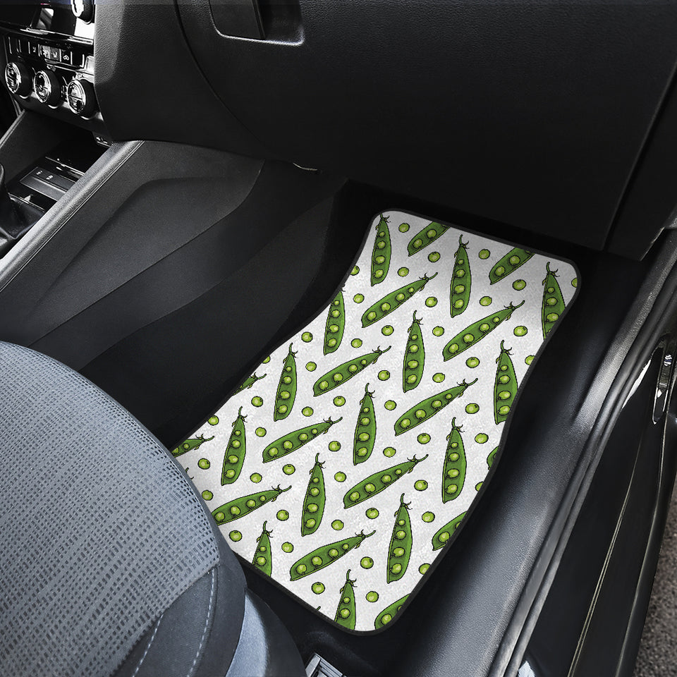 Green Peas Pattern Print Design 03 Front and Back Car Mats