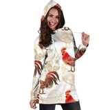 Rooster Chicken Pattern Women Hoodie Dress