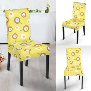 Fried Eggs Pattern Print Design 03 Dining Chair Slipcover