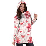 Octopus  Crab Starfish Pattern Women Hoodie Dress