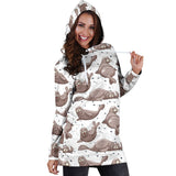 Sea Lion Pattern Background Women Hoodie Dress