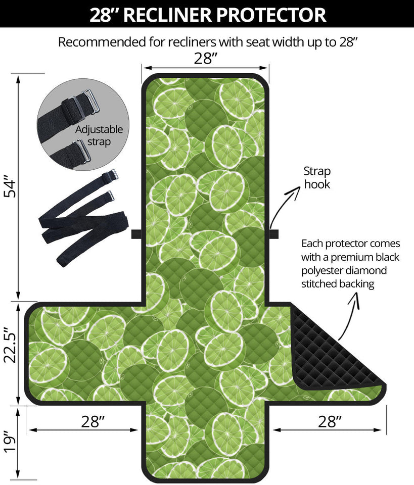 Lime Pattern Background Recliner Cover Protector