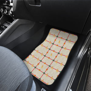 Golden Retriever Pattern Print Design 01 Front Car Mats