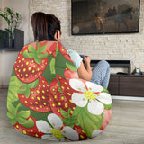 Strawberry Leaves Flower Pattern Bean Bag Cover