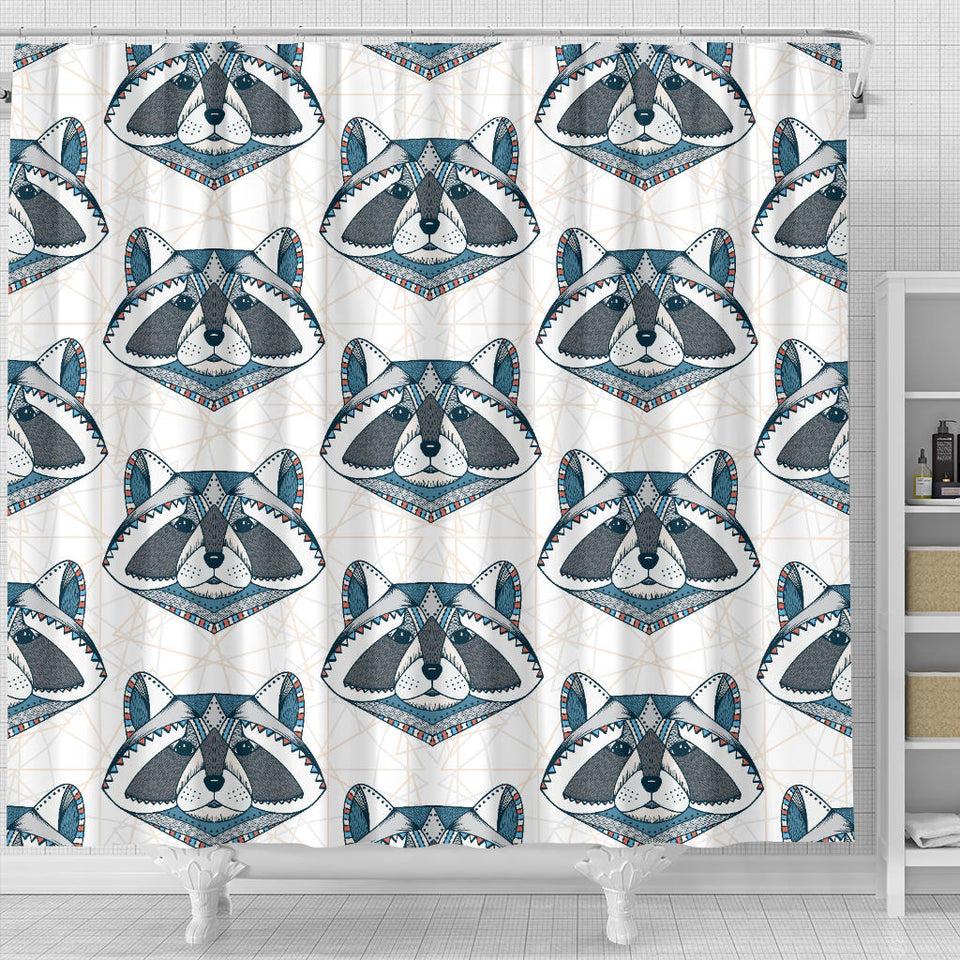 Raccoon Head Pattern Shower Curtain Fulfilled In US