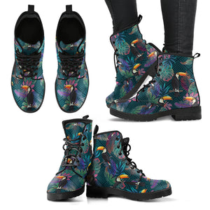 Toucan Pattern Leather Boots