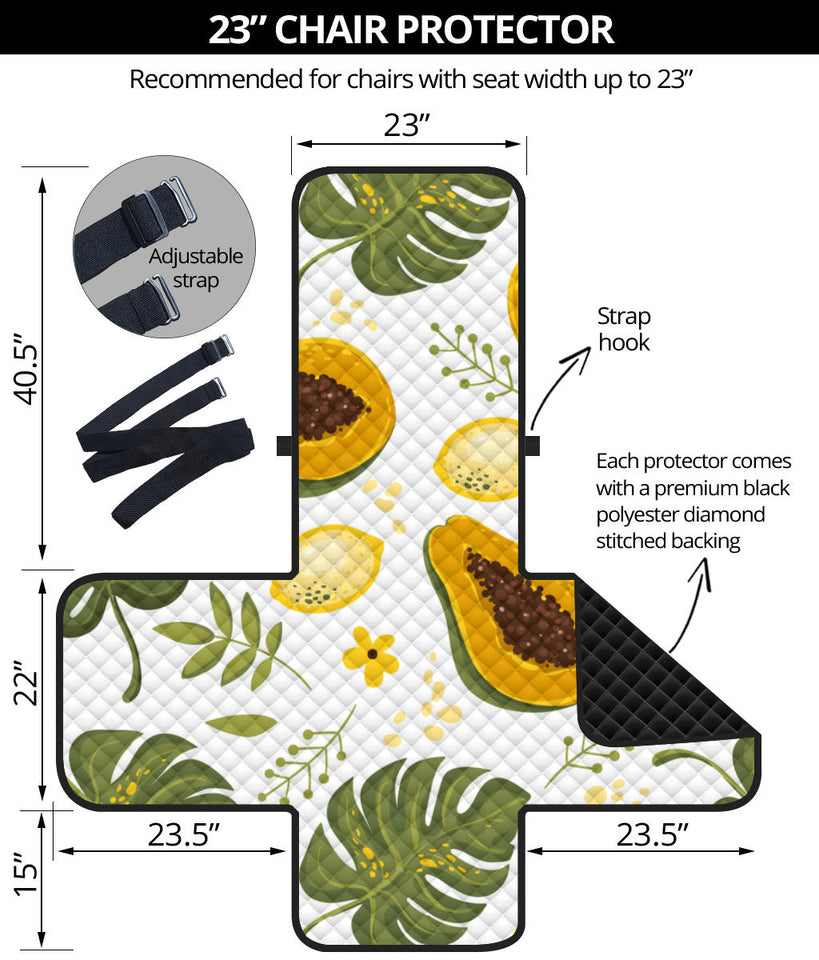 Papaya Leaves Flower Pattern Chair Cover Protector