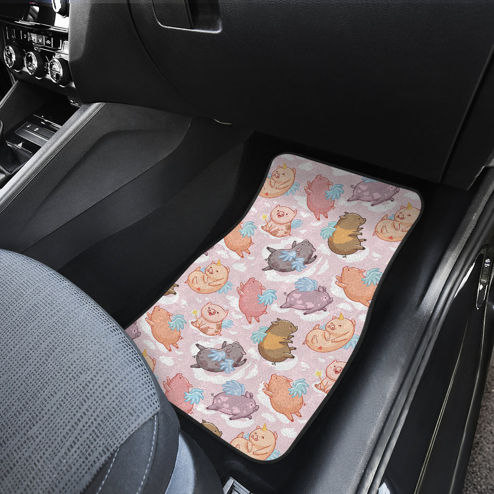 Pig Pattern Print Design 02 Front and Back Car Mats