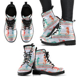 Seahorse Pattern Theme Leather Boots