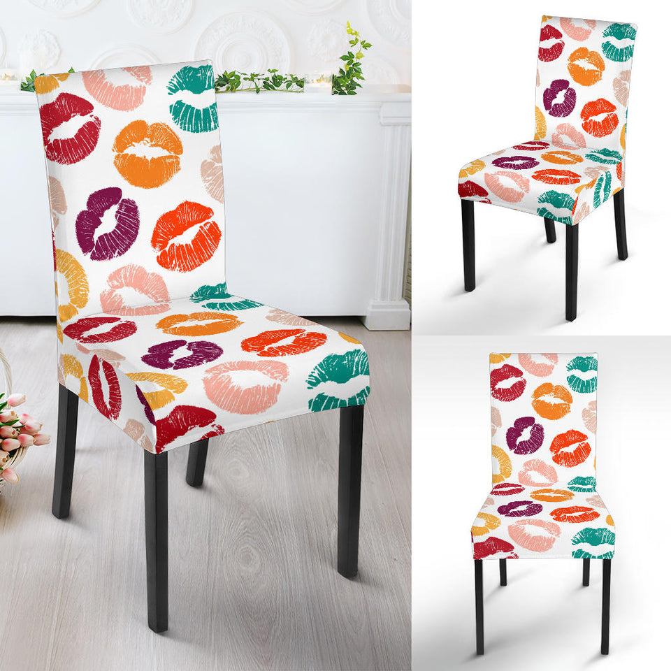 Lips Pattern Print Design 03 Dining Chair Slipcover
