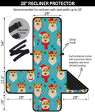 Christmas Corgi Pattern Recliner Cover Protector