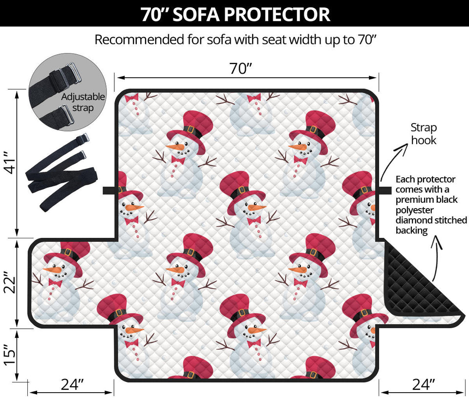 Cute Snowman Pattern Sofa Cover Protector