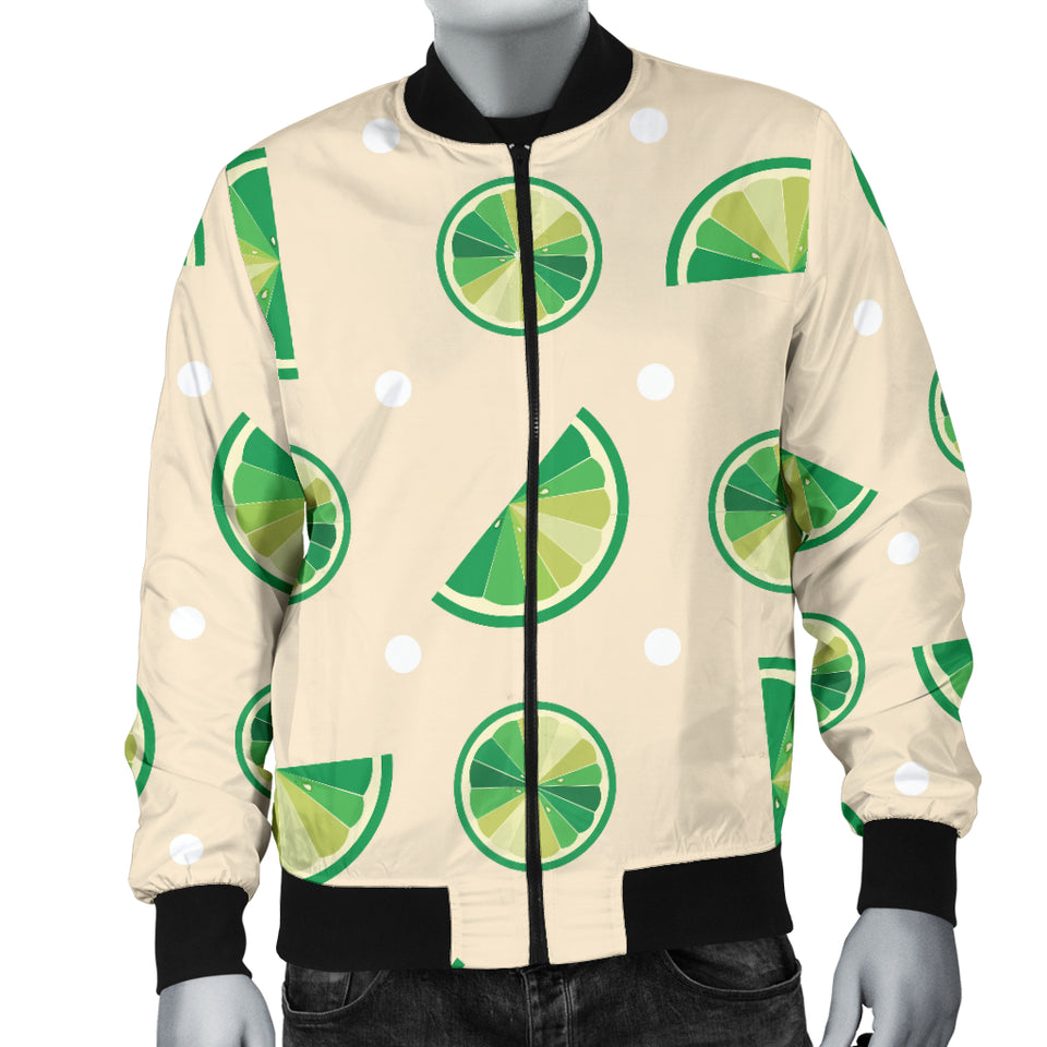 Lime Pattern Men Bomber Jacket