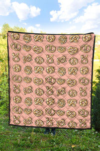 Pretzels Pattern Print Design 04 Premium Quilt