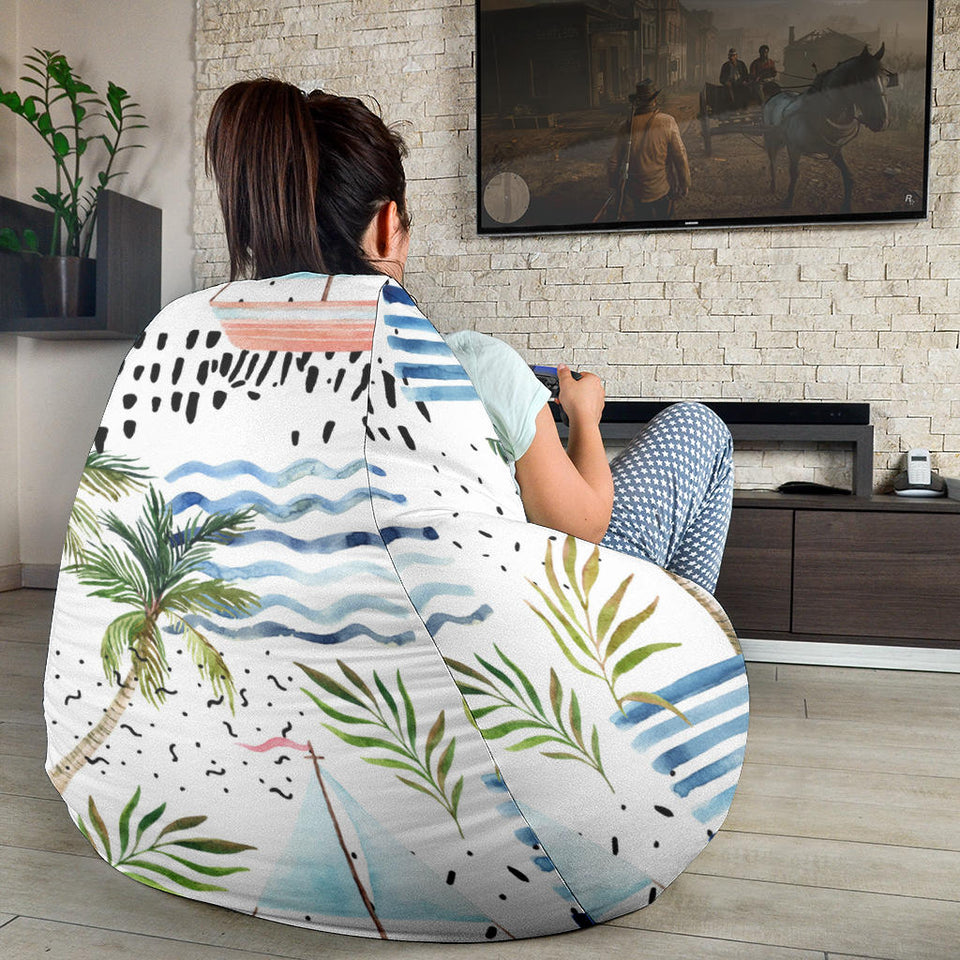 Sailboat Pattern Theme Bean Bag Cover