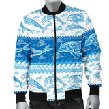 Dolphin Tribal Pattern Ethnic Motifs Men Bomber Jacket