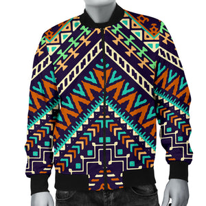 Zigzag African Afro Dashiki Adinkra Kente Men Bomber Jacket