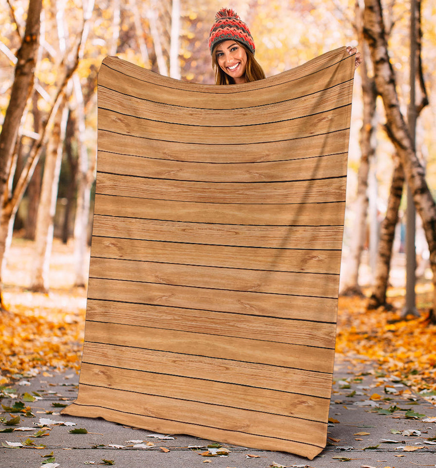 Wood Printed Pattern Print Design 04 Premium Blanket