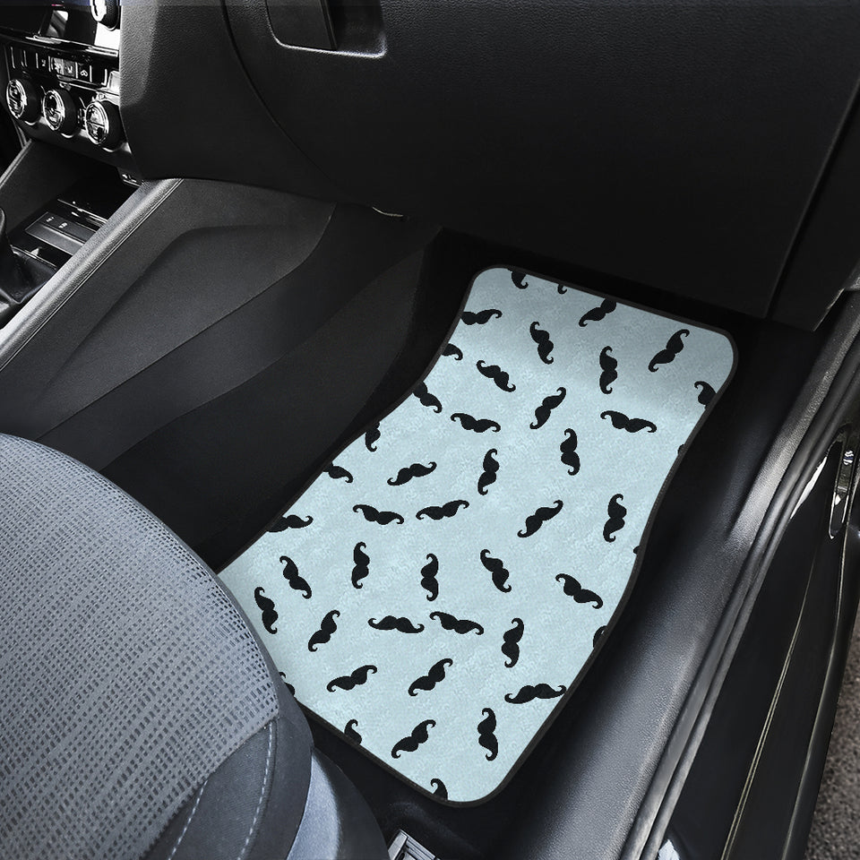 Mustache Beard Pattern Print Design 03 Front and Back Car Mats