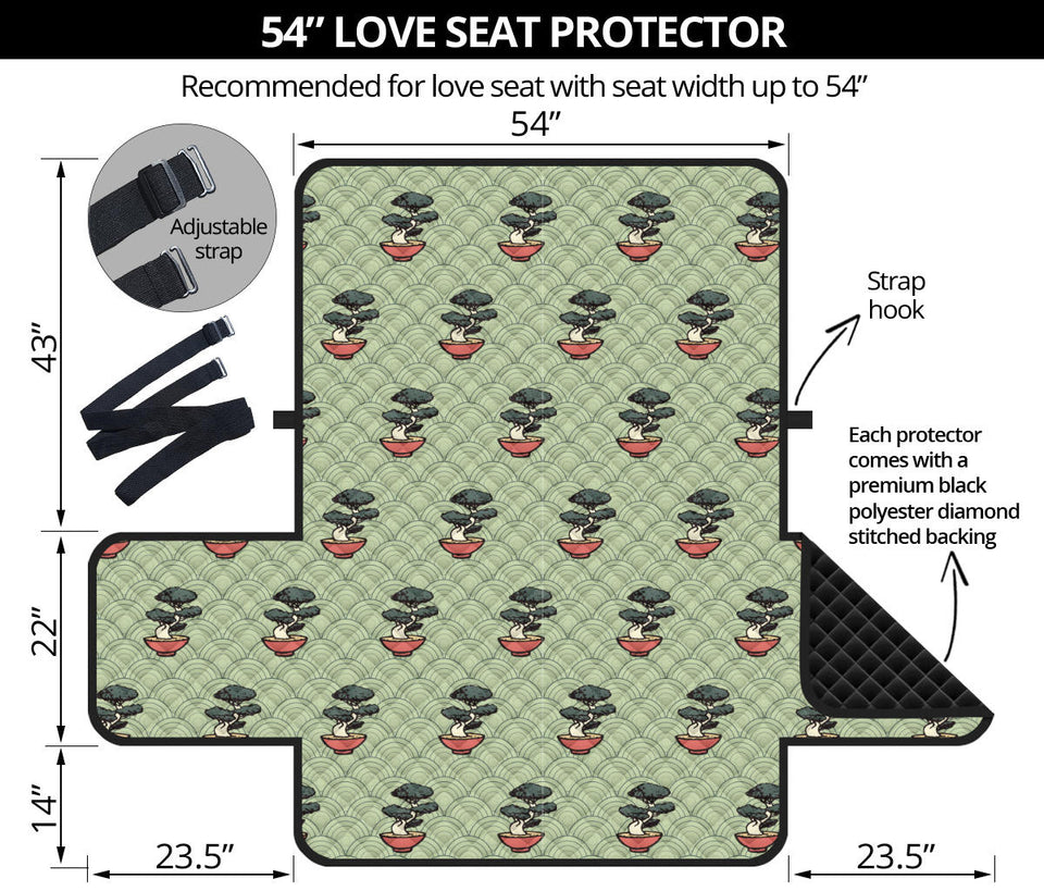 Bonsai Japanes Pattern Loveseat Couch Cover Protector