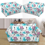 Sailboat Pattern Loveseat Couch Slipcover