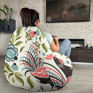 Rooster Chicken Leaves Pattern Bean Bag Cover