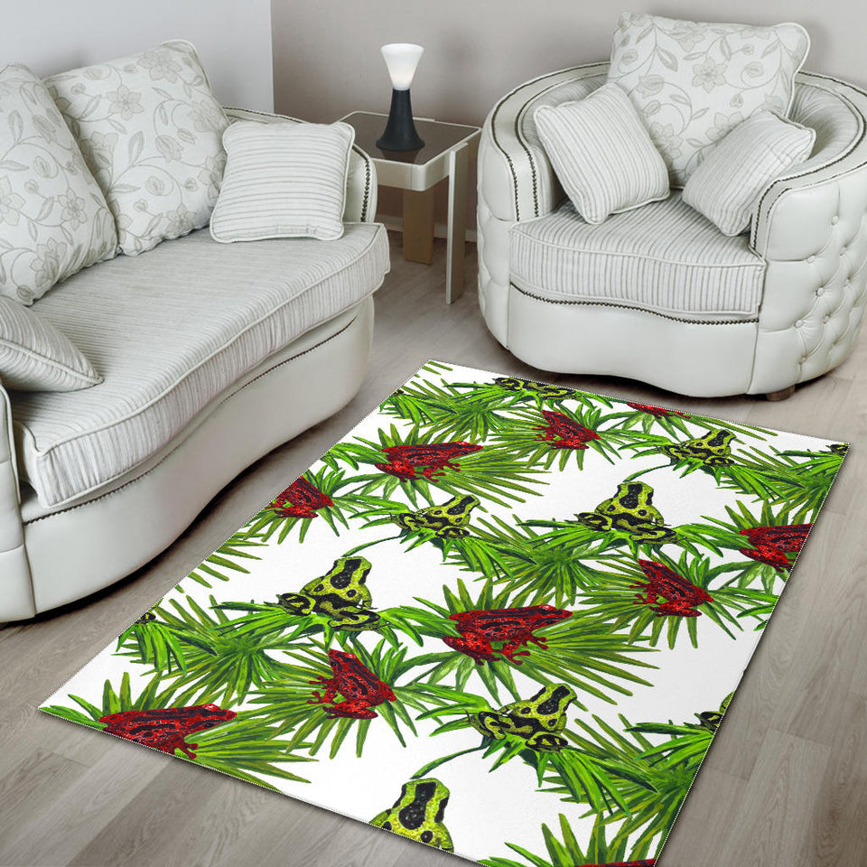 Green Red Frog Pattern Area Rug