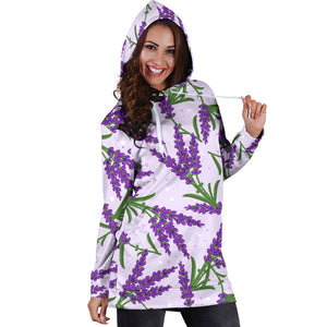 Lavender Pattern Women Hoodie Dress